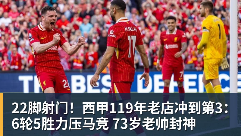 22脚射门！西甲119年老店冲到第3：6轮5胜力压马竞 73岁老帅封神